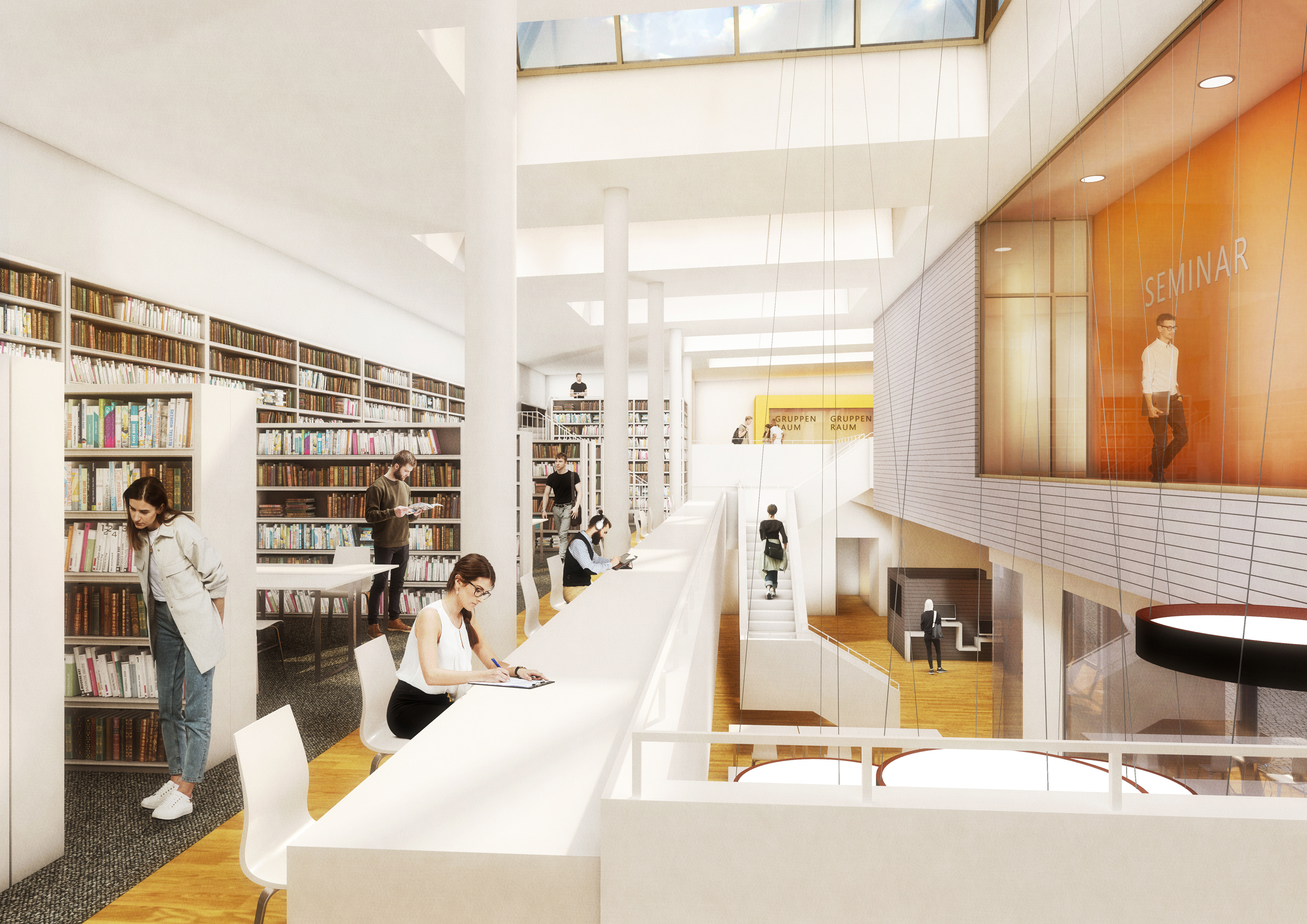Neubau Fachbibliothek für Wirtschafts- und Sozialwissenschaften CAU Kiel, Innenansicht